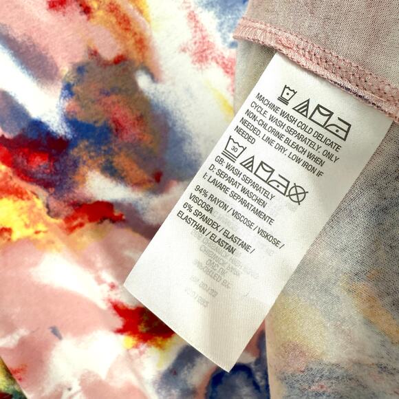 Belle by Kim Gravel Plus Size 2X Colorful Tropical Pink Floral Blouse Shirt Top - Picture 7 of 8